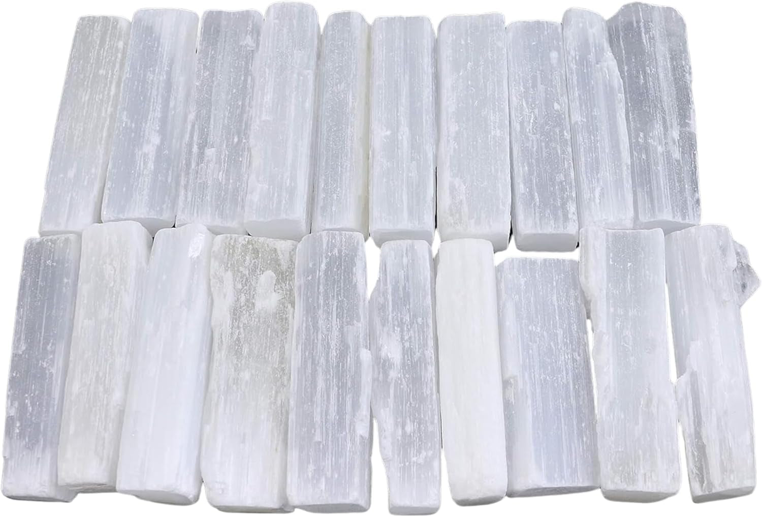 4 Selenite Crystal Wand | Variety Pack Selenite Sticks for Healing | Reiki & Metaphysical Energy Drawing | Wicca Altar Crystals Stick Healing Reiki Home Witchcraft Supplies - Pack of 20